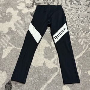 Reebok High Waist Black White Logo Leggings